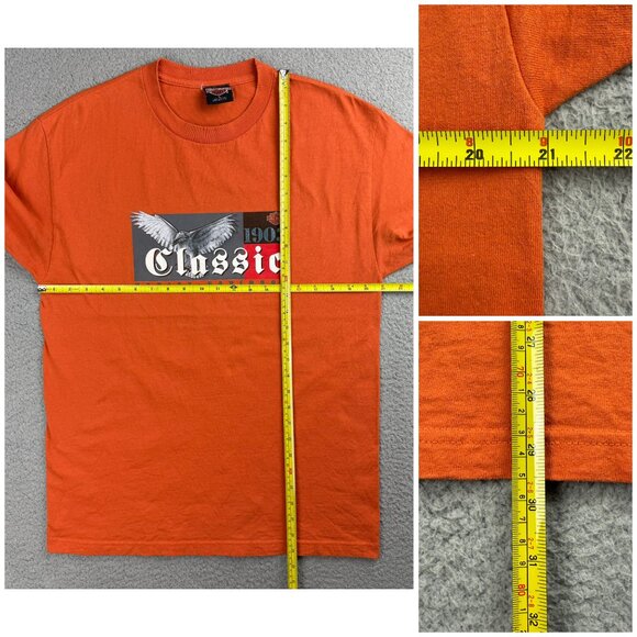 Vintage Harley Davidson T Shirt Mens Large Orange Eagle Catania Italia USA Y2K 1 - Picture 10 of 10